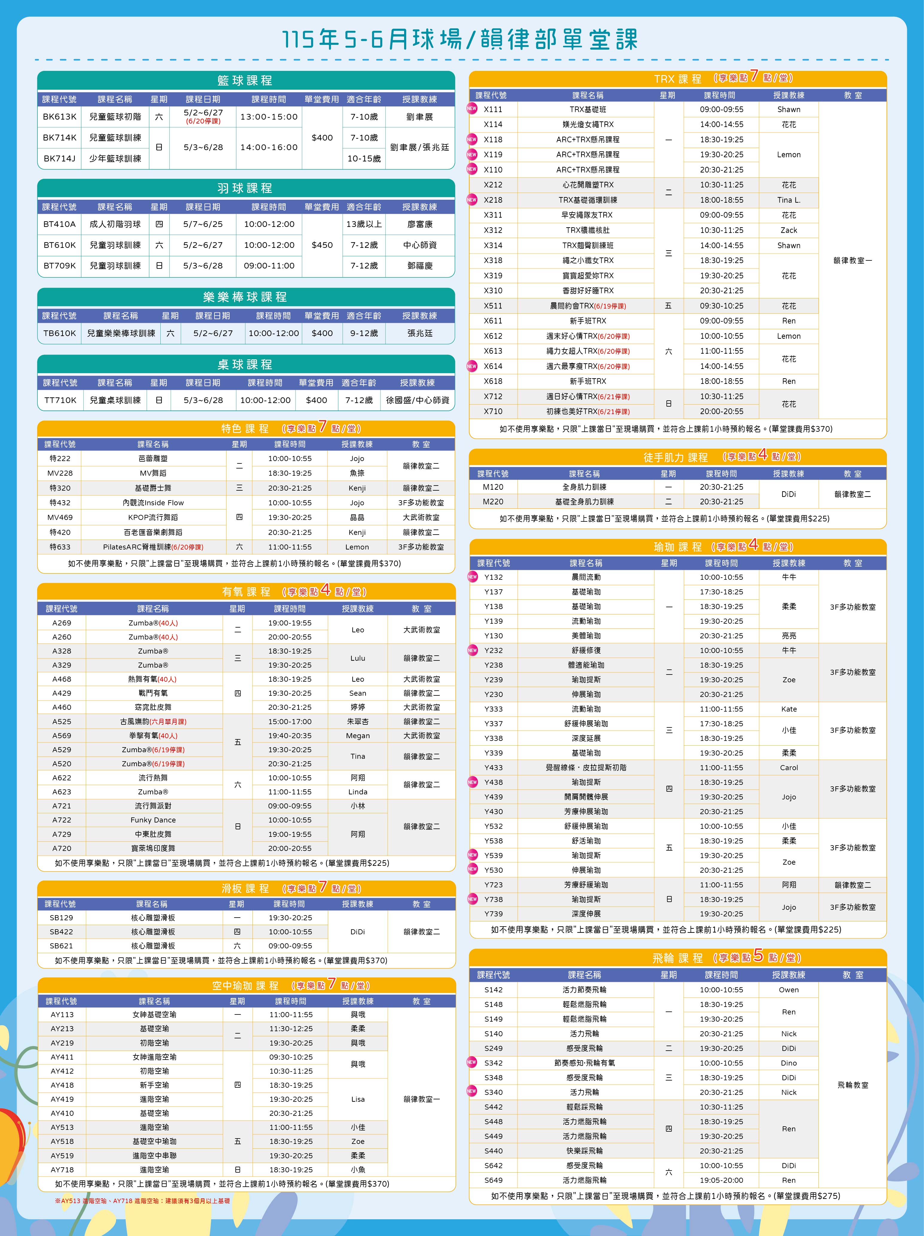 5-6月單堂課．預約夏天的緊實線條！